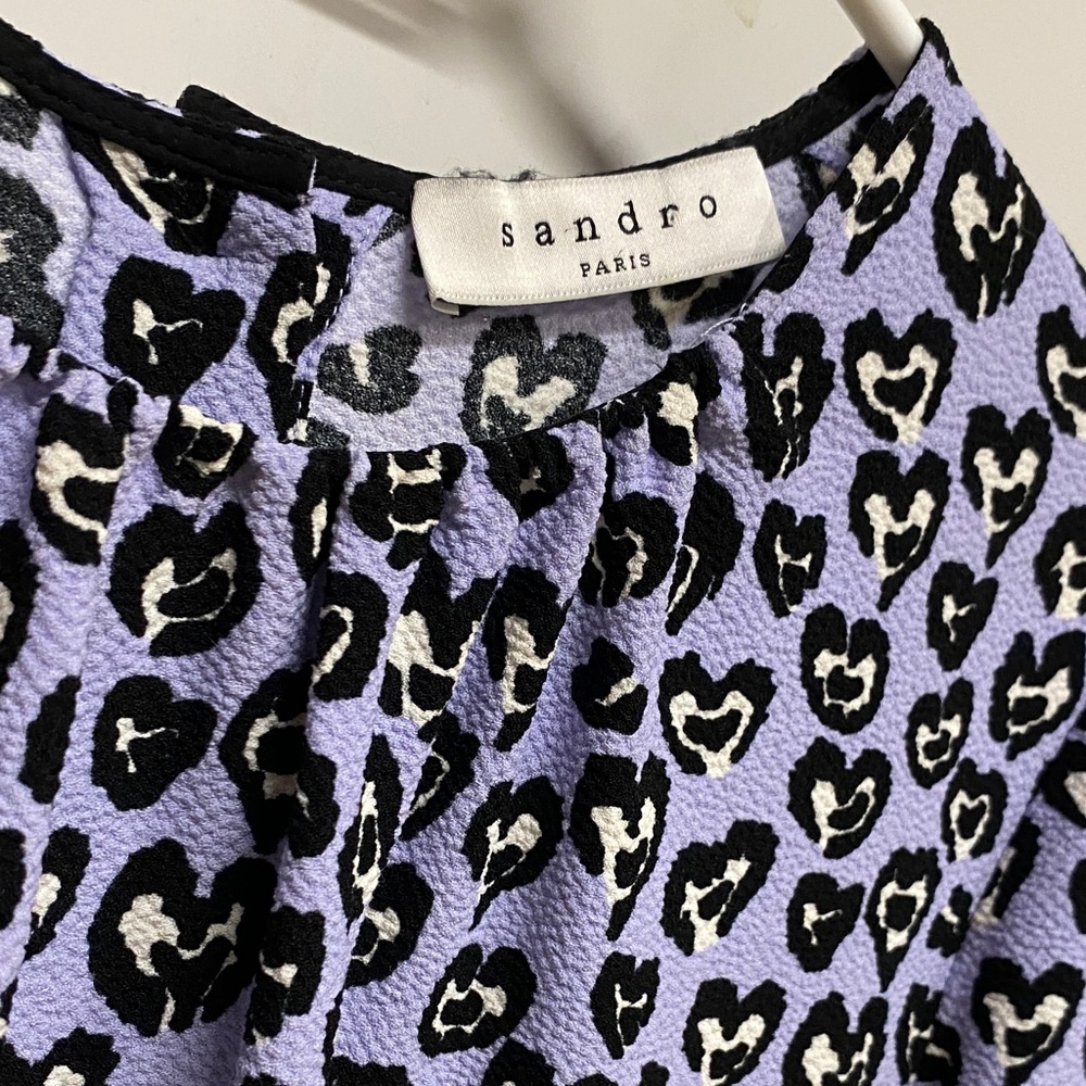 SANDRO Paris Heart Pattern Blouse - Picture 5 of 10
